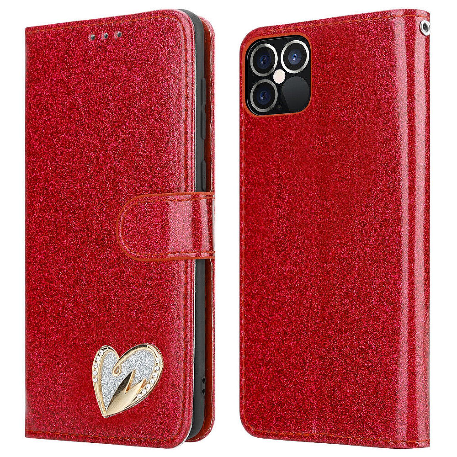 Galaxy A52 4G/5G Wallet Heart Shiny Case