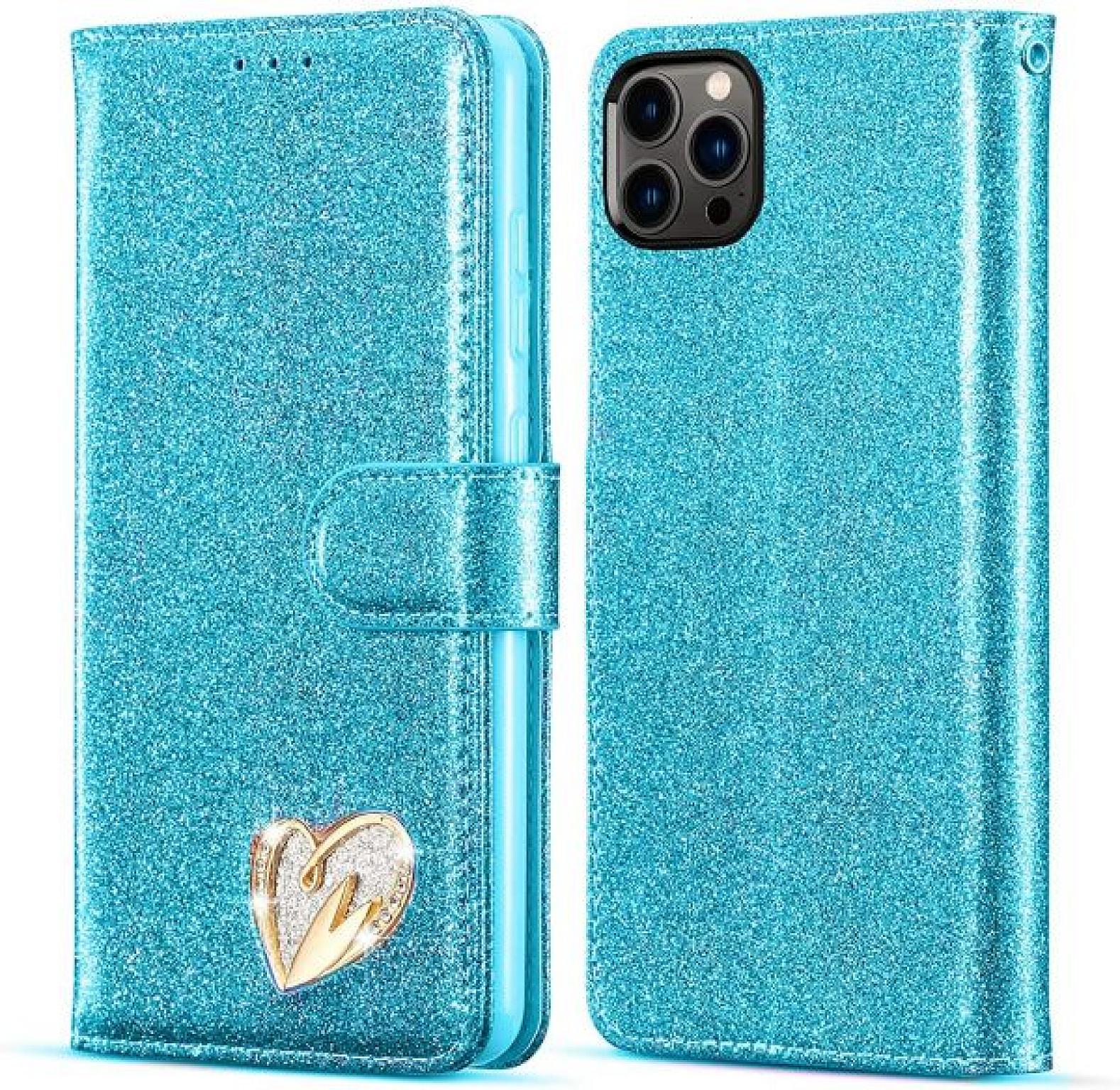 Galaxy S9 Plus Wallet Heart Shiny Case