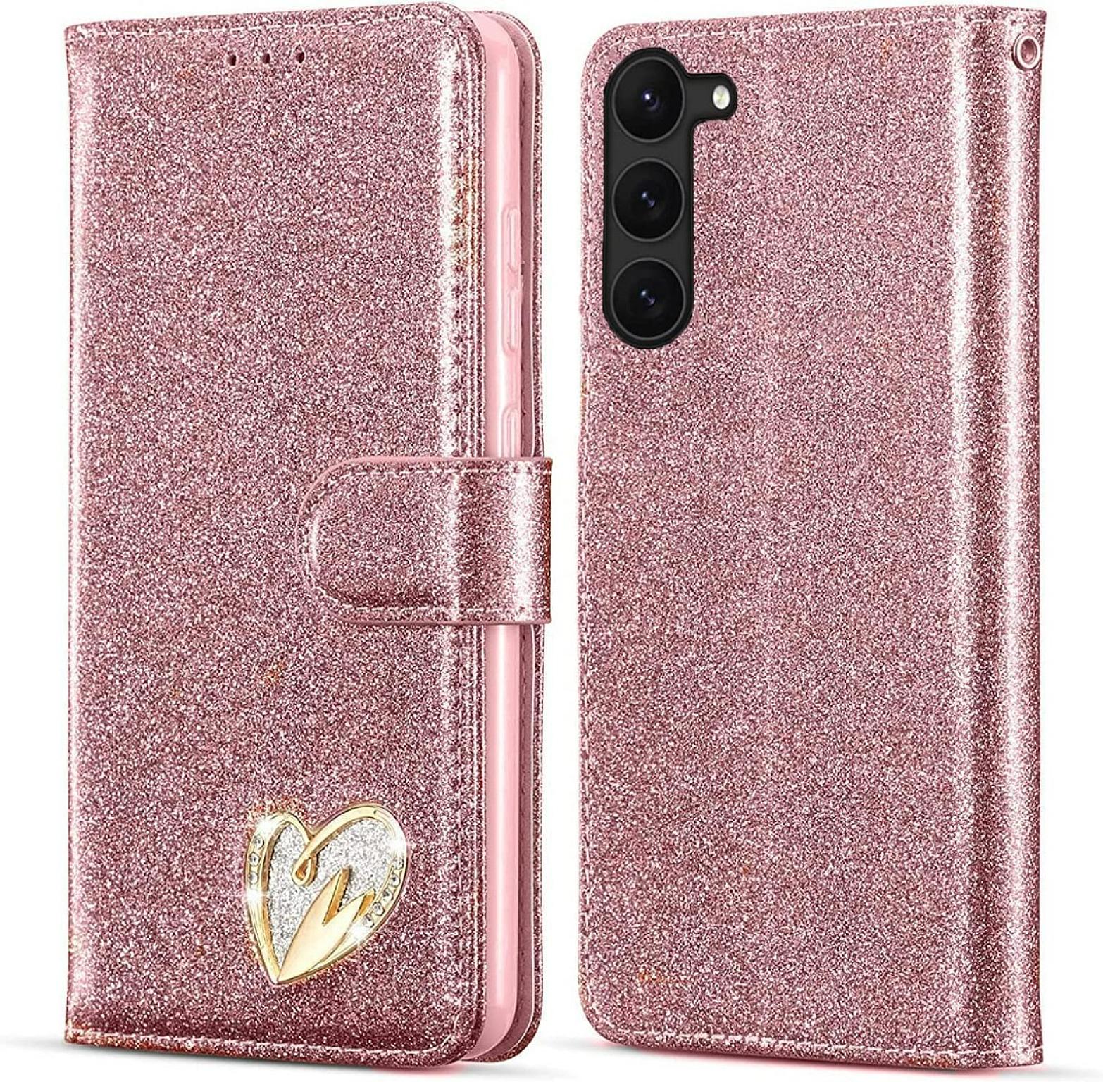 Galaxy A05S Wallet Heart Shiny Case