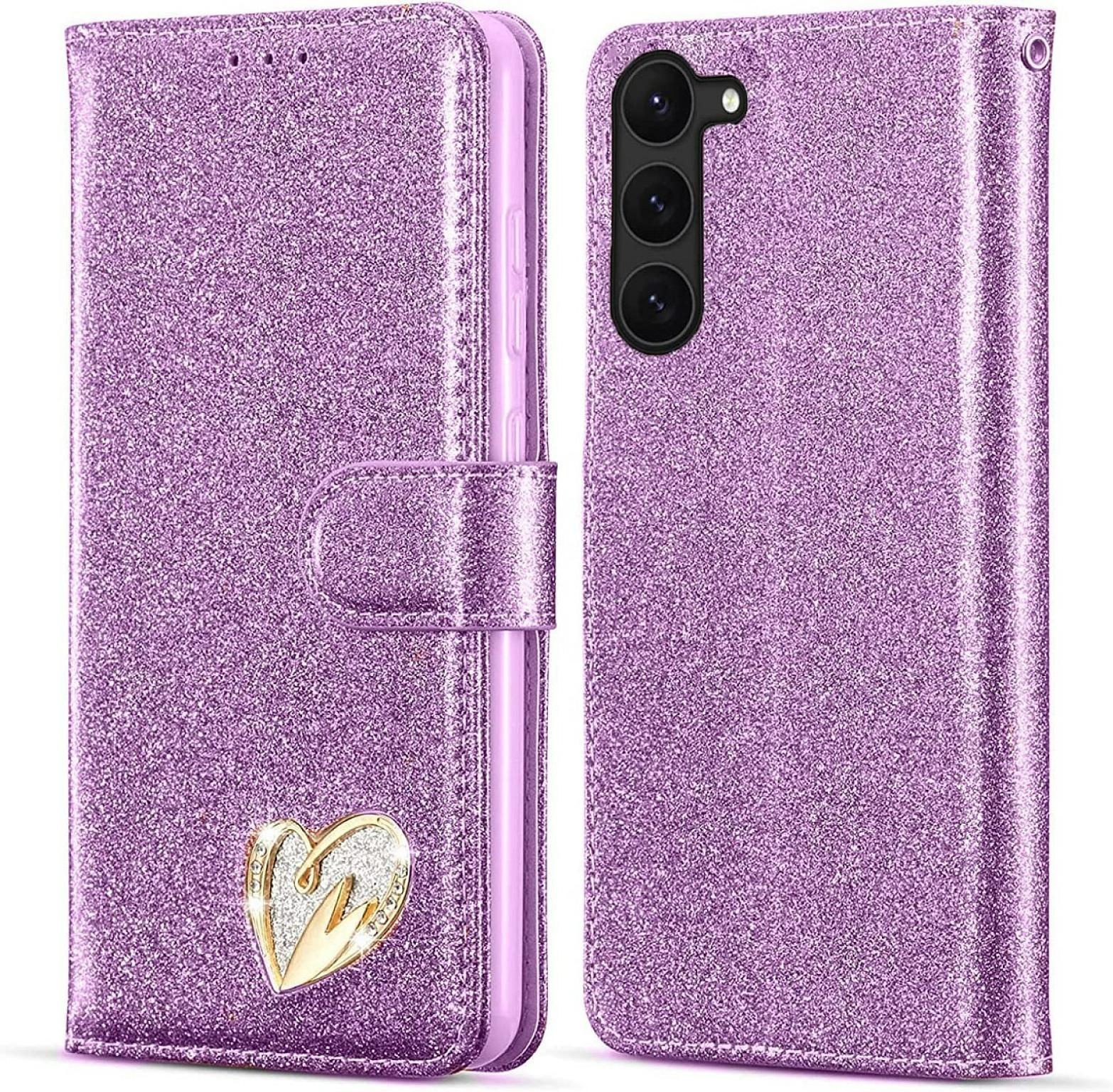 Galaxy A05 Wallet Heart Shiny Case