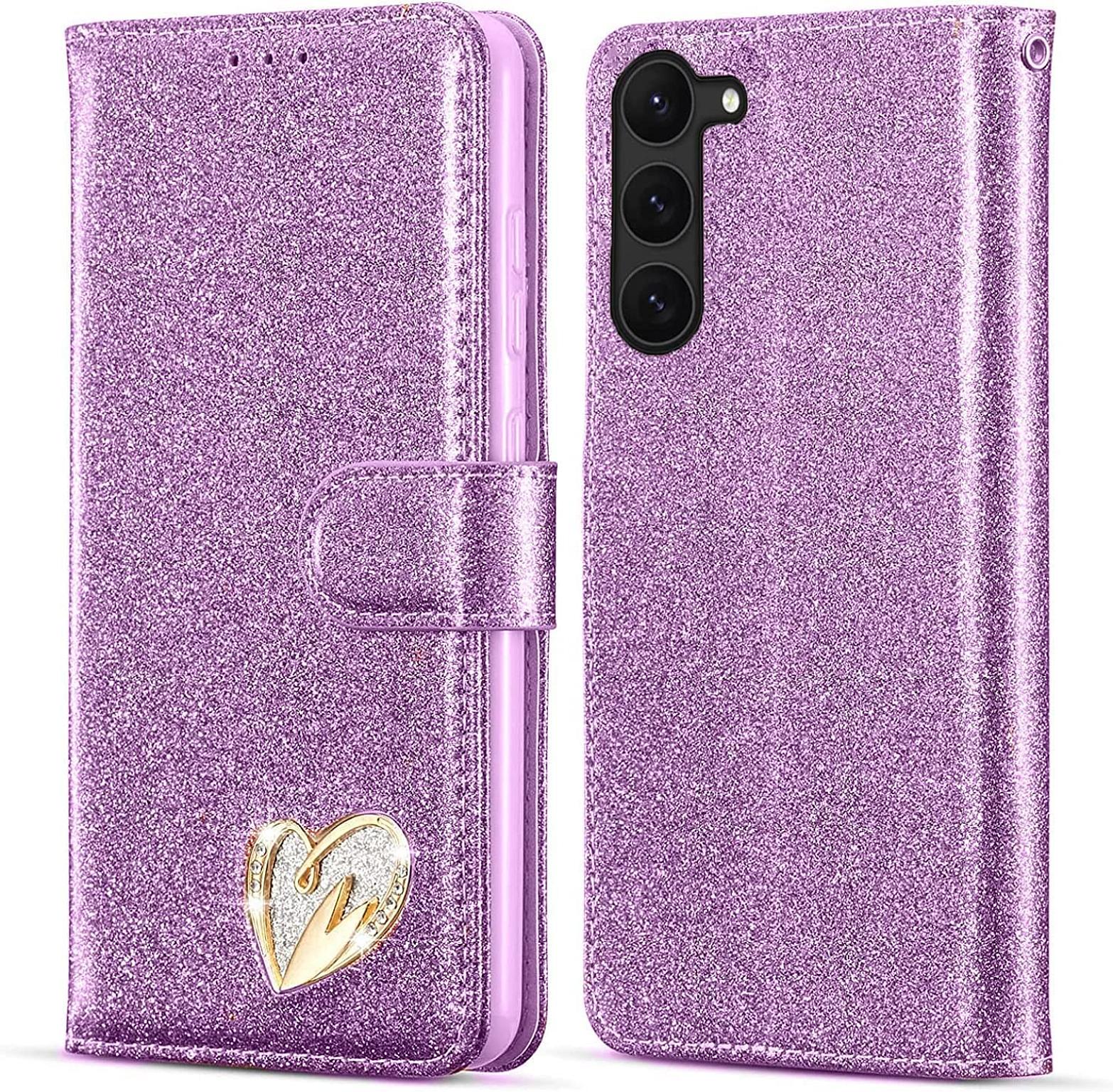 Galaxy A24 Wallet Heart Shiny Case