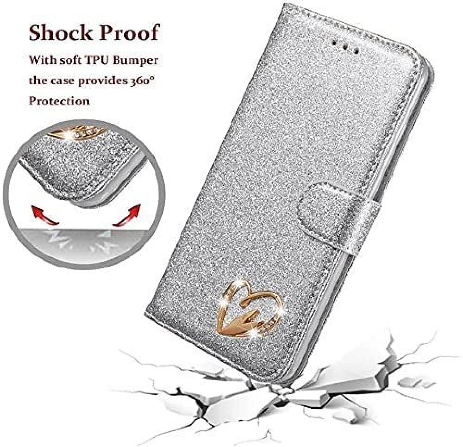 Galaxy A33 Wallet Heart Shiny Case