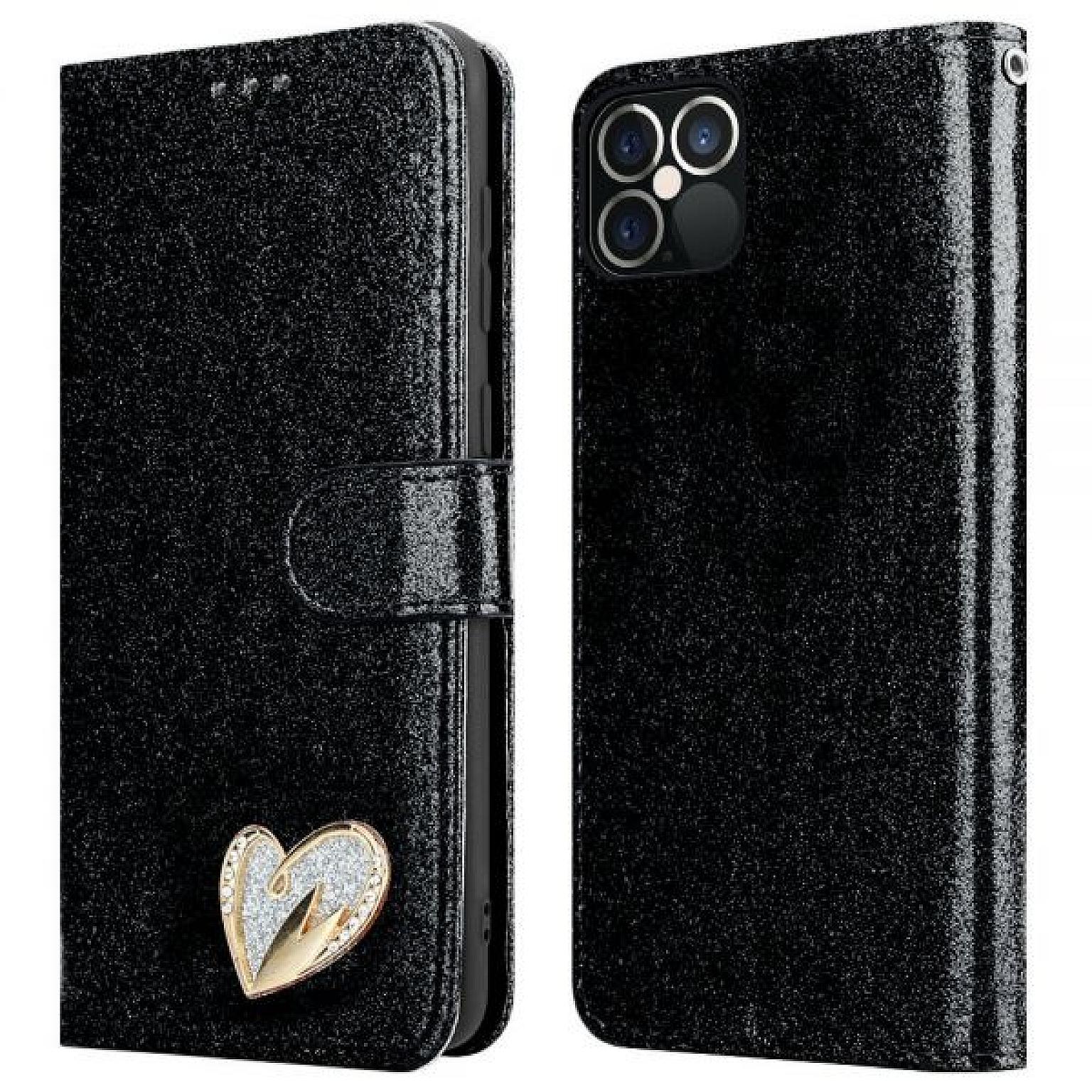 Galaxy S24 Plus Wallet Heart Shiny Case
