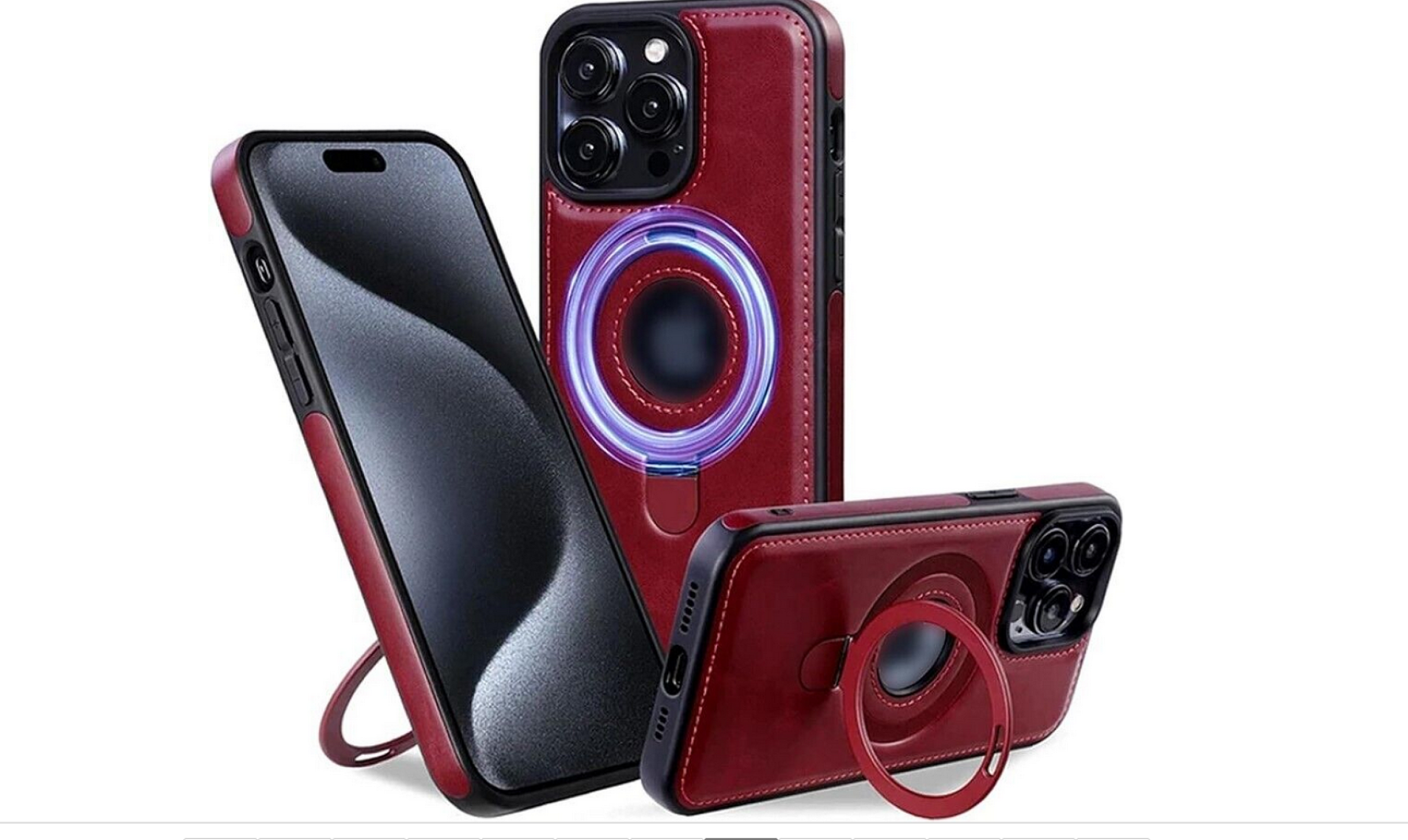 Galaxy S24 Plus Premium PU Leather Magsafe Stand Case