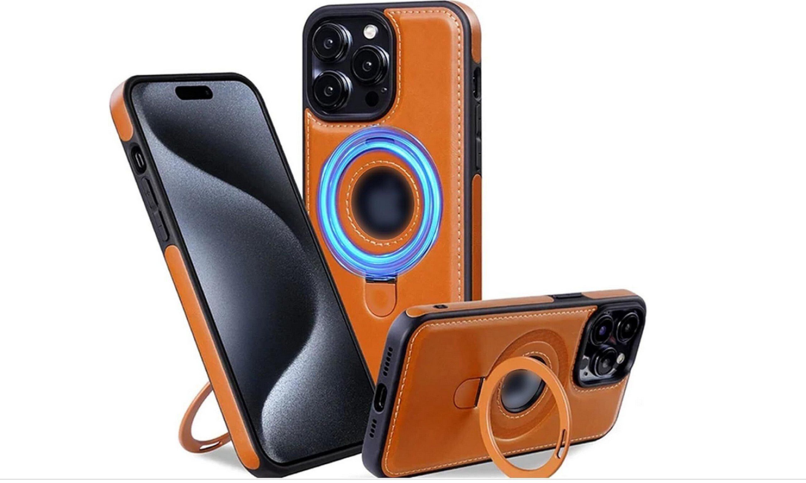 Galaxy S24 Plus Premium PU Leather Magsafe Stand Case