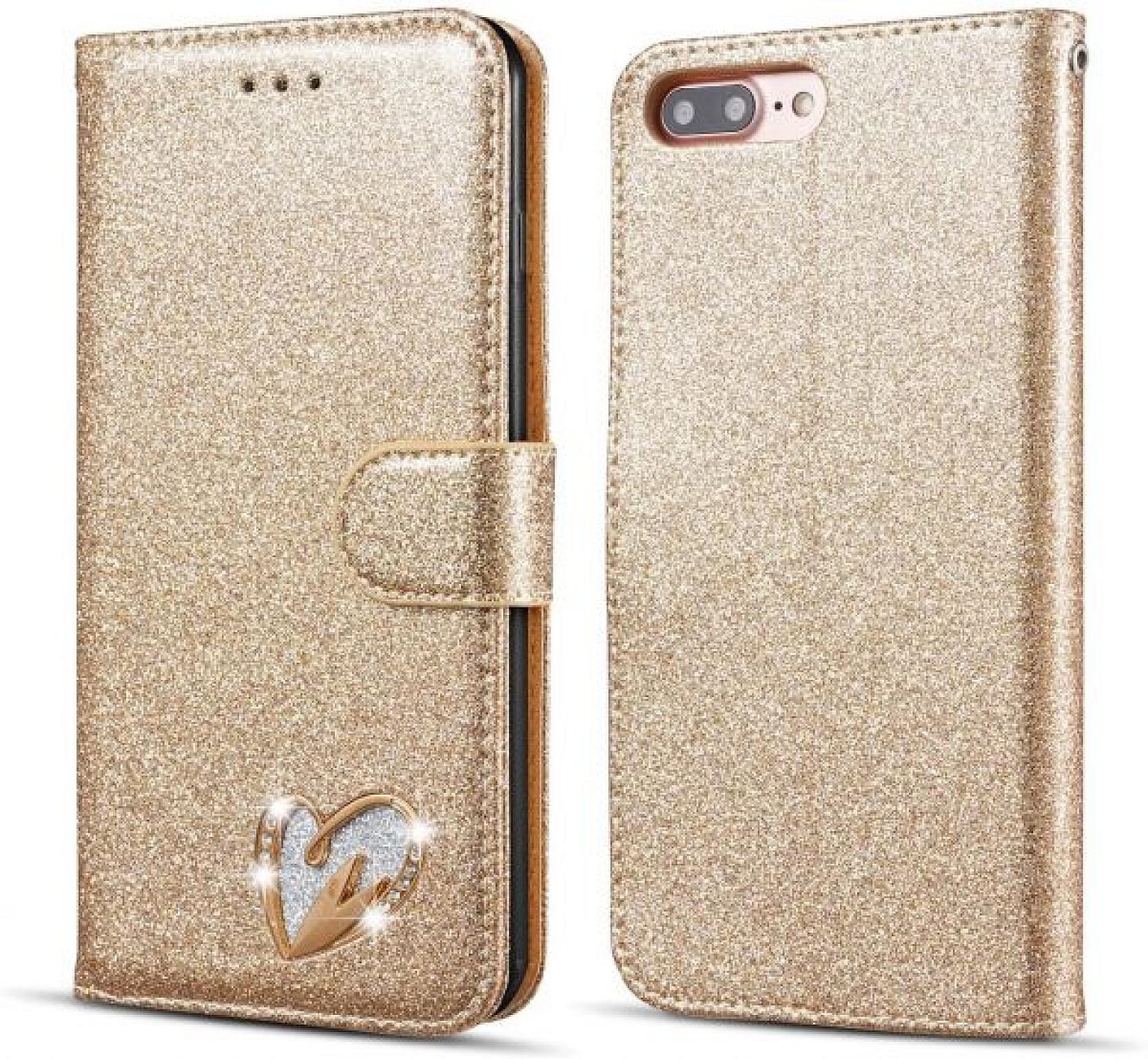 iPhone XS Max Wallet Heart Shinny Case