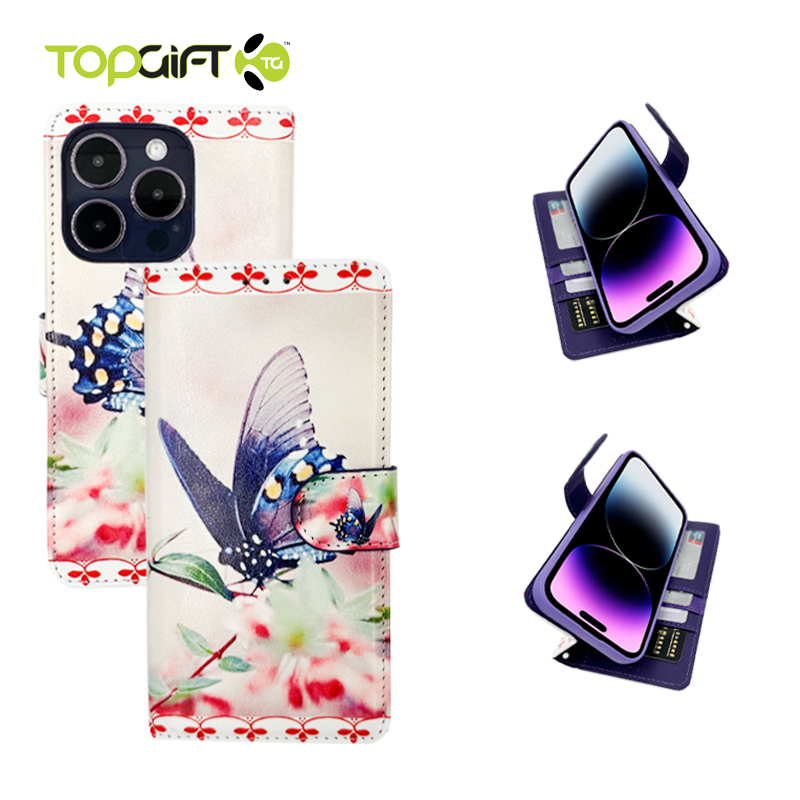 iPhone 14 Plus Wallet Printed Design Case