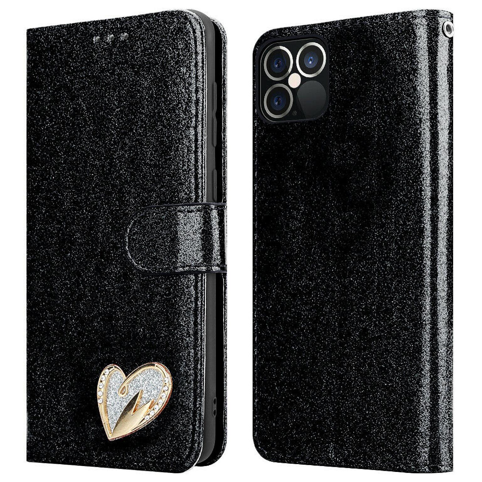 iPhone X/XS Wallet Heart Shiny Case