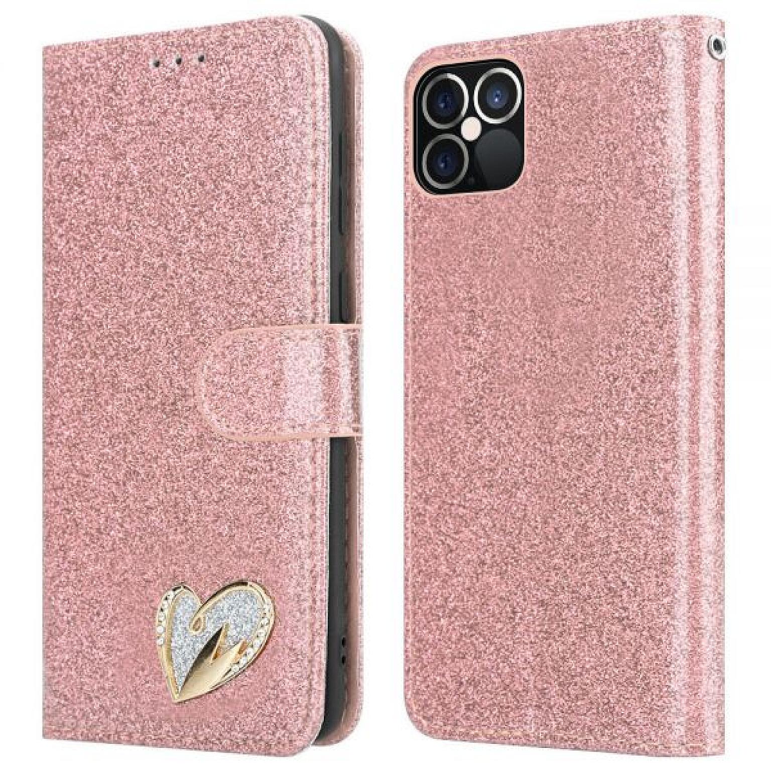 Galaxy S21 FE Wallet Heart Shiny Case
