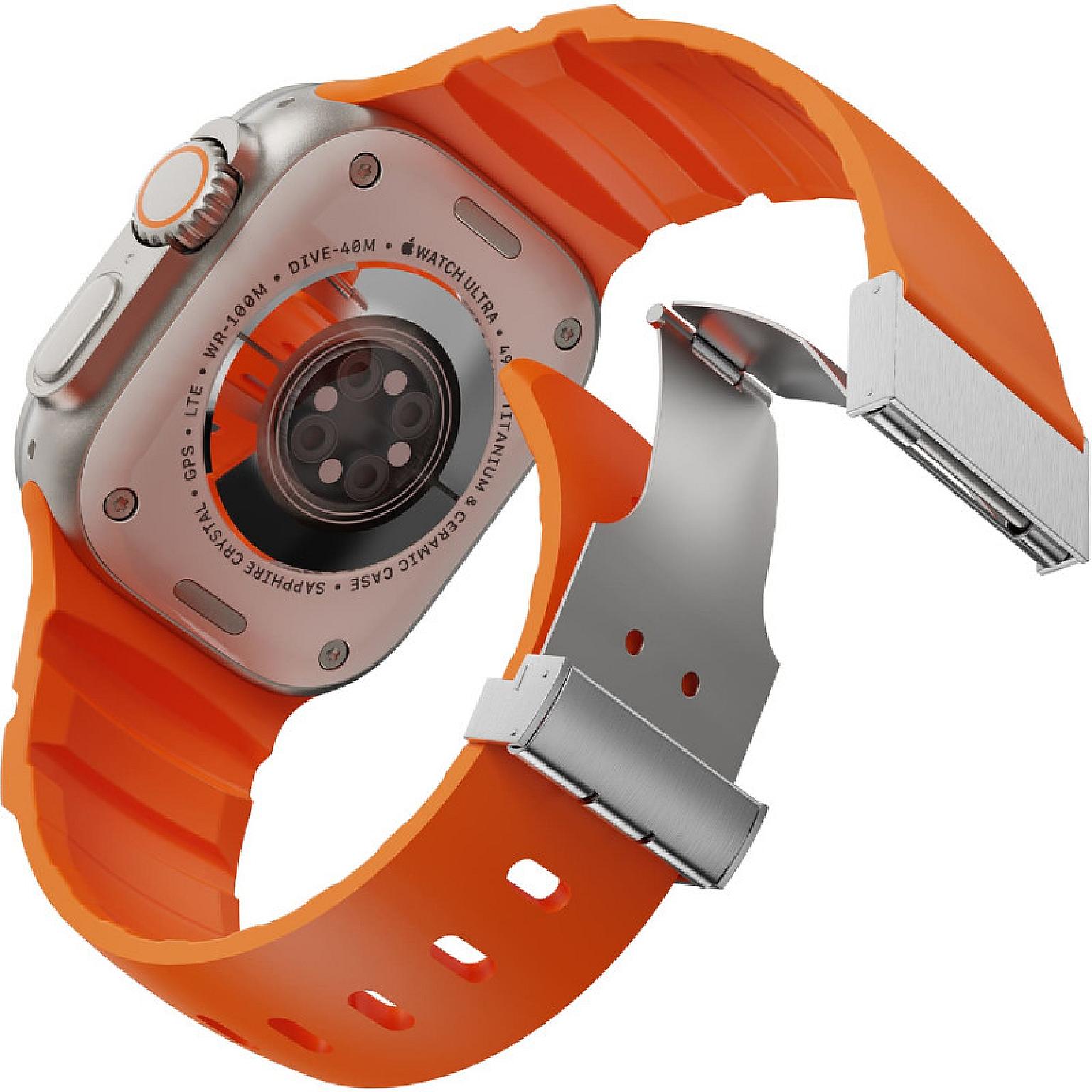 Silicone Folding Magnetic Buckle Watch Strap - 42/44/45/46/49mm