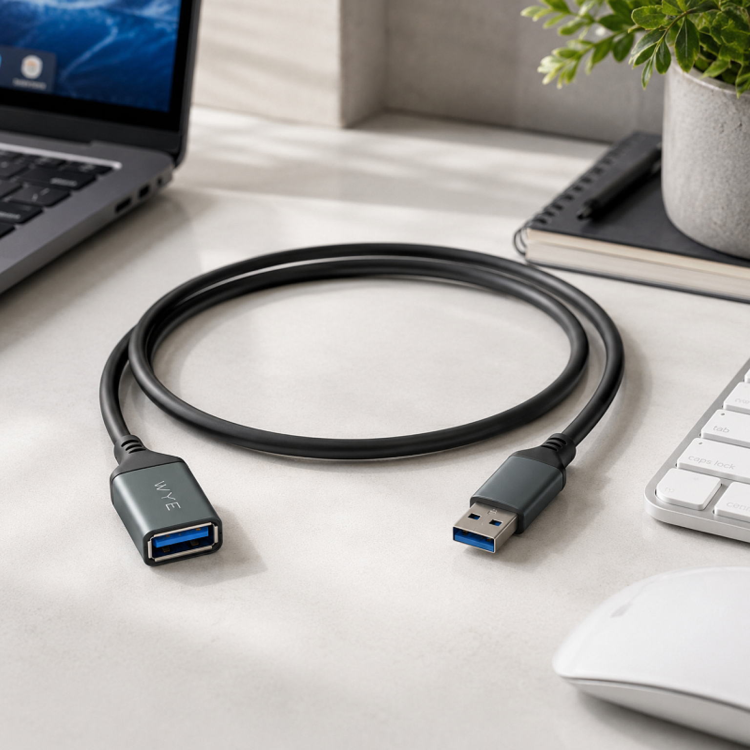 WYE USB-A Male to Female 2m Cable