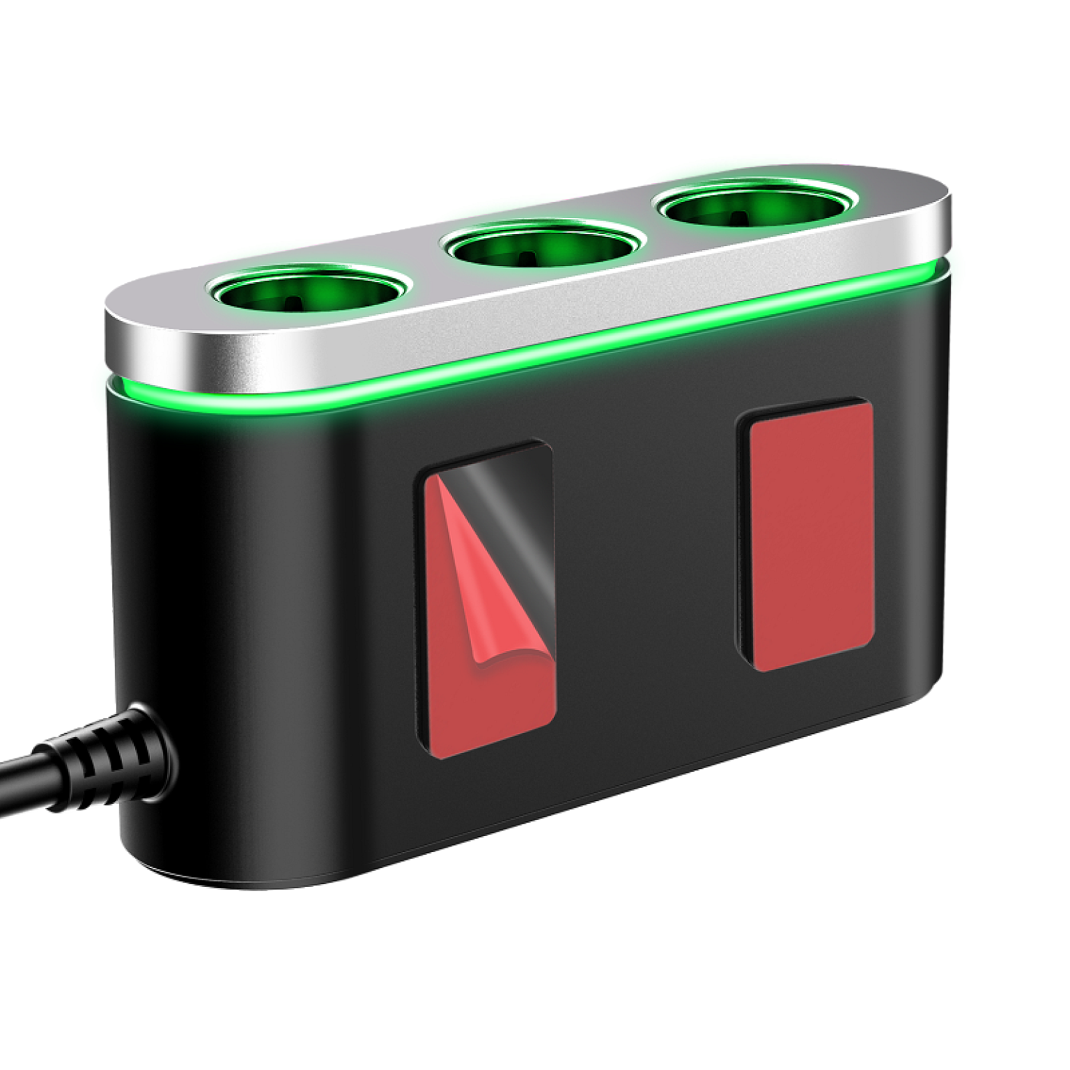 120W In-Car Charger with 3 x Cigarette Lighter Sockets + USB-A & USB-C Ports