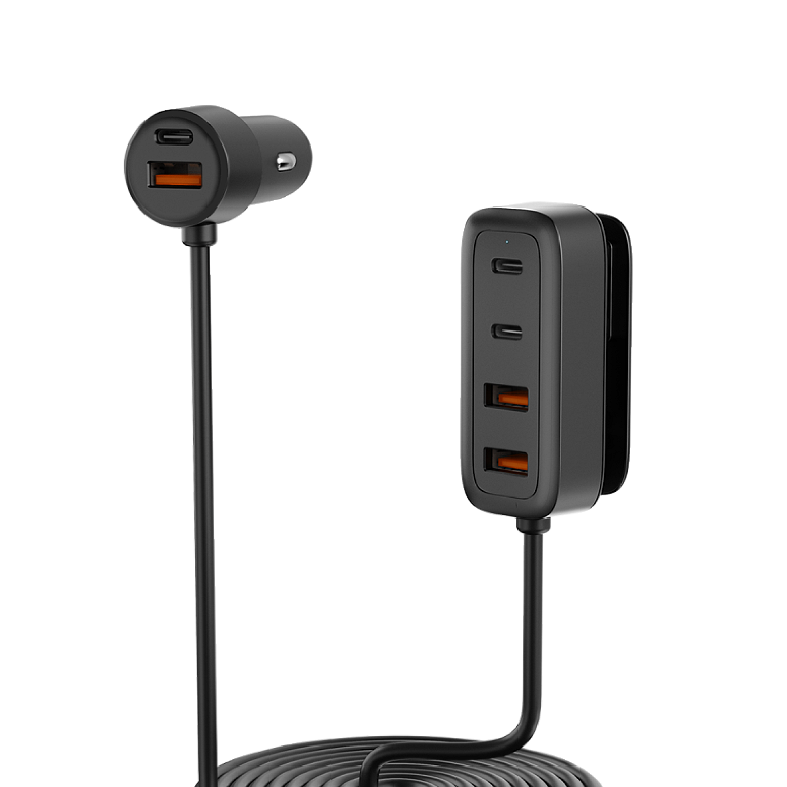 108W In-Car Charger With Multi-Port Extended Charging Hub
