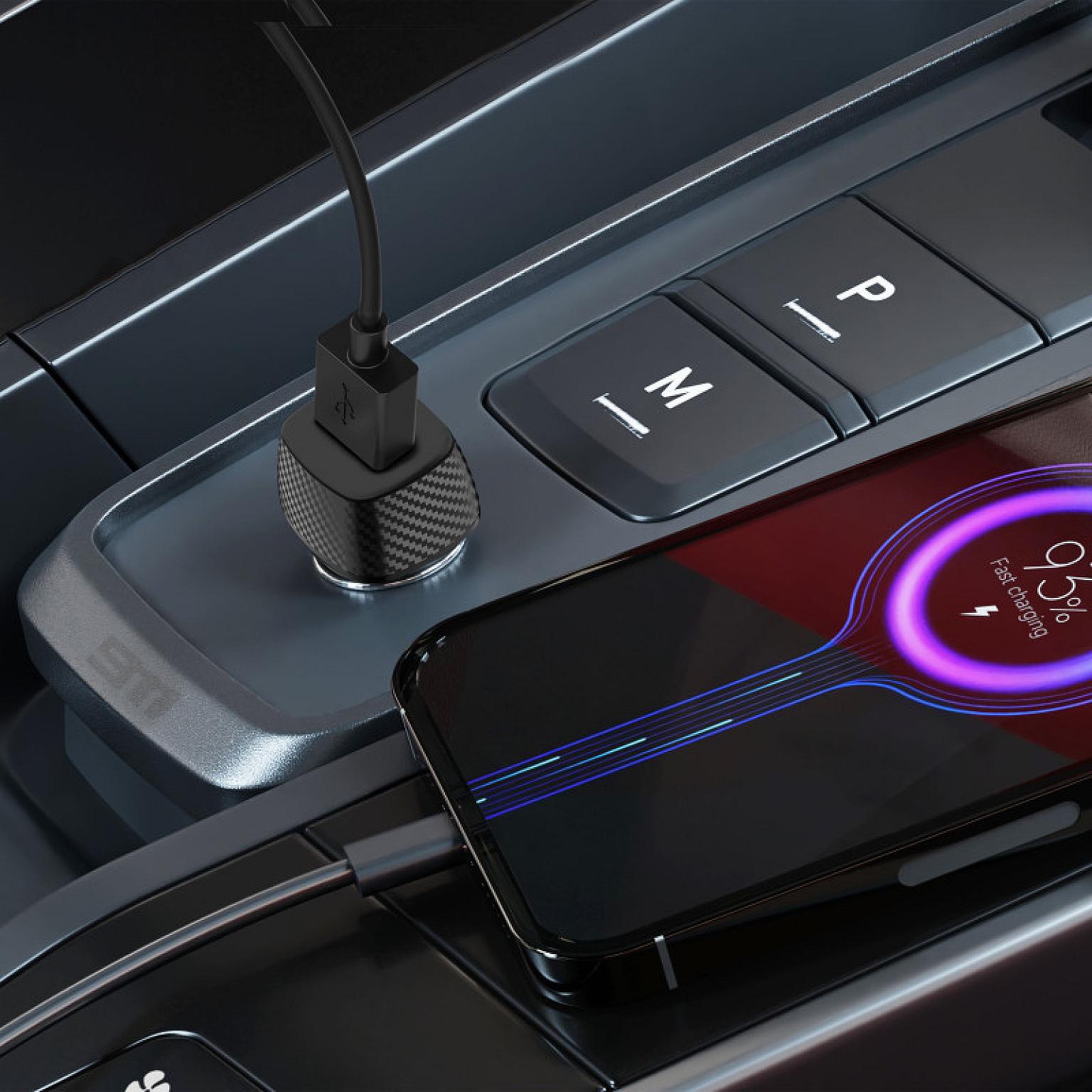 12W In-Car Charger with a USB-A Port