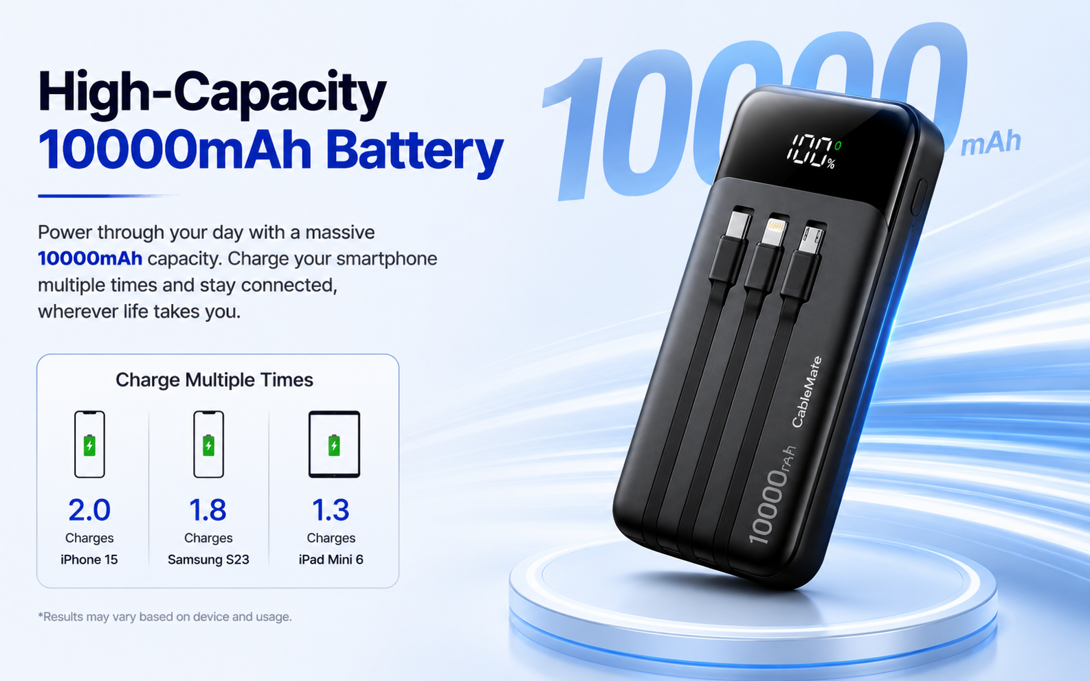High-Capacity 10000mAh Battery