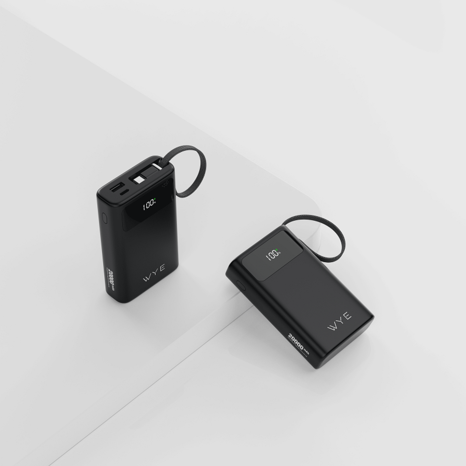 45W 20K Power Bank with Built-in Cables & LED Display