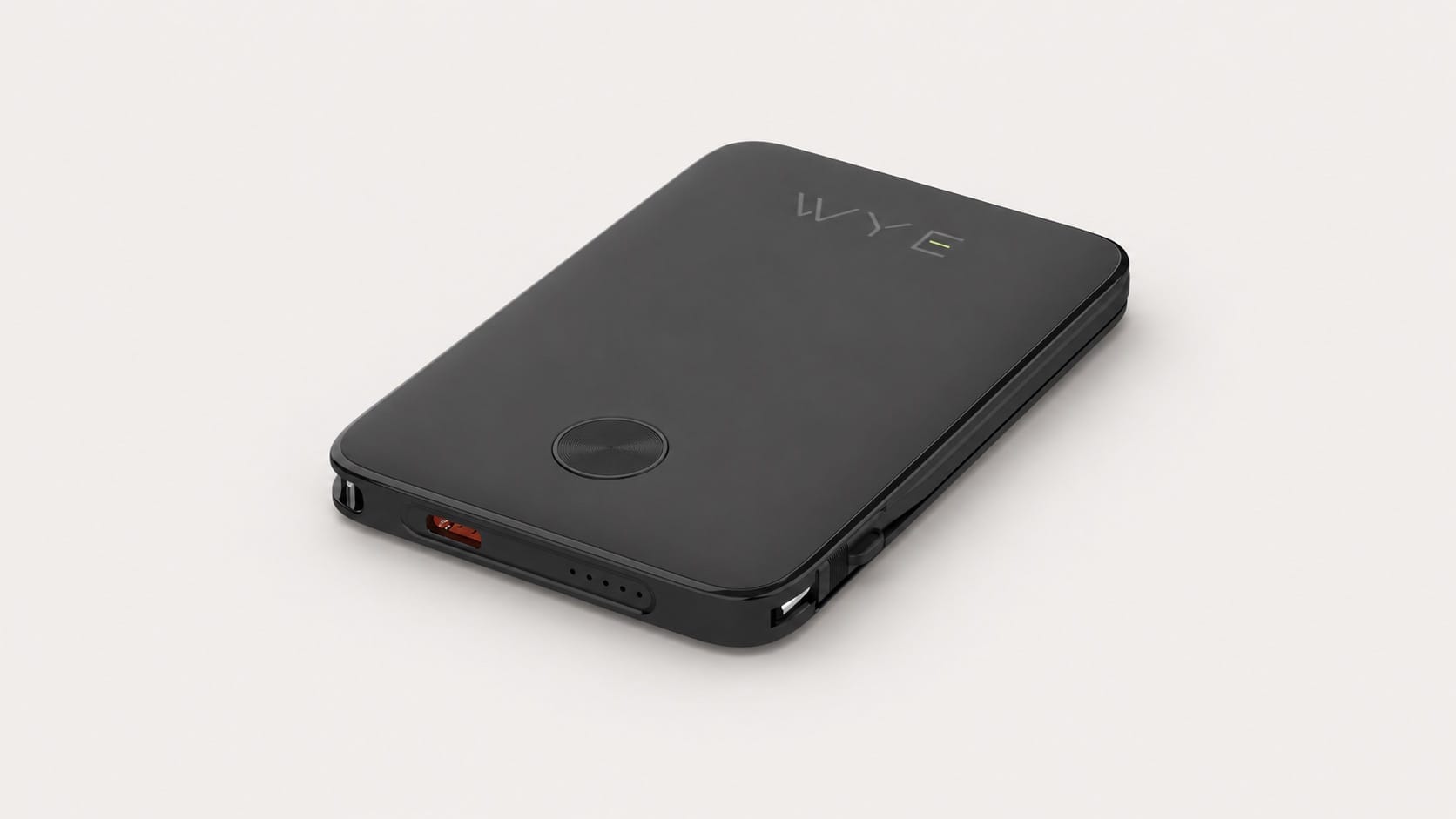 WYE power bank with convenient built-in charging cable