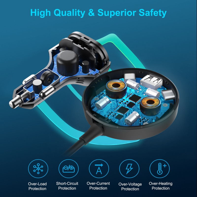 100W In-Car Charger with Multi-PortExtended Charging Hub