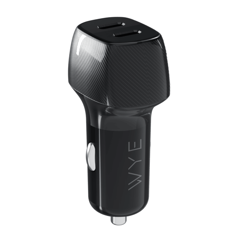 60W In-Car Charger with Dual USB-C Ports