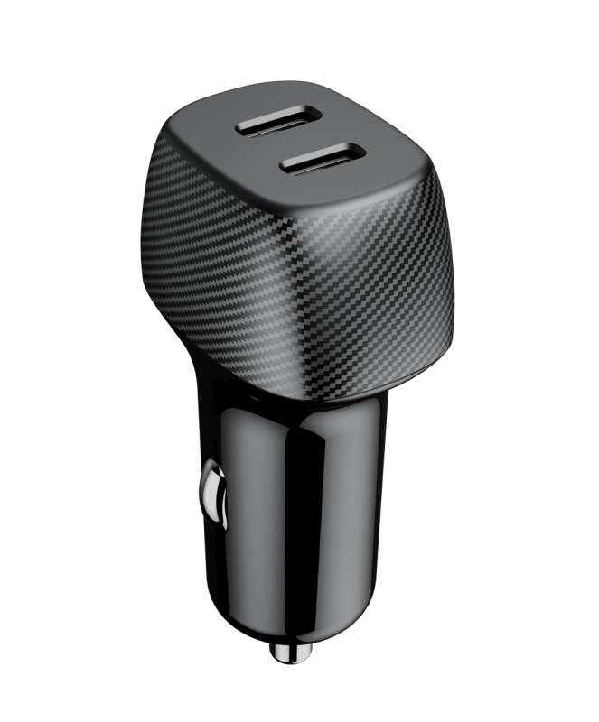 60W In-Car Charger with Dual USB-C Ports