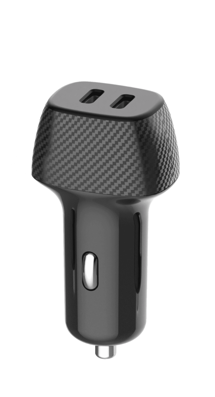 60W In-Car Charger with Dual USB-C Ports