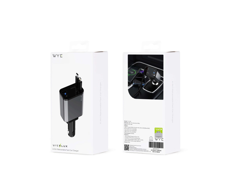 4-in-1 Retractable Fast Car Charger