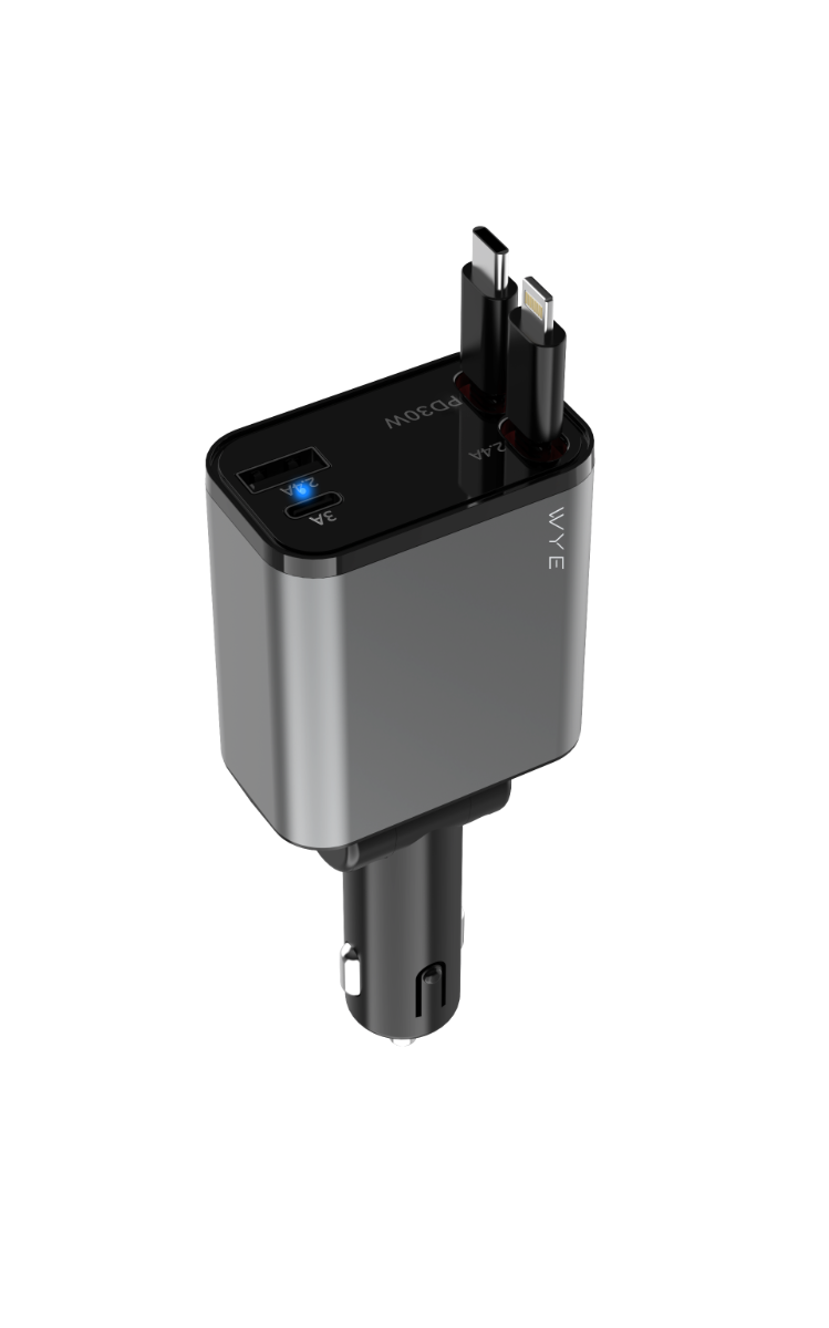 4-in-1 Retractable Fast Car Charger