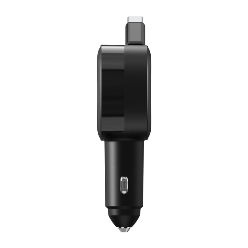 3-IN-1 Fast Charging In-Car Charger with Built-in Retractable Cable&A,C ports