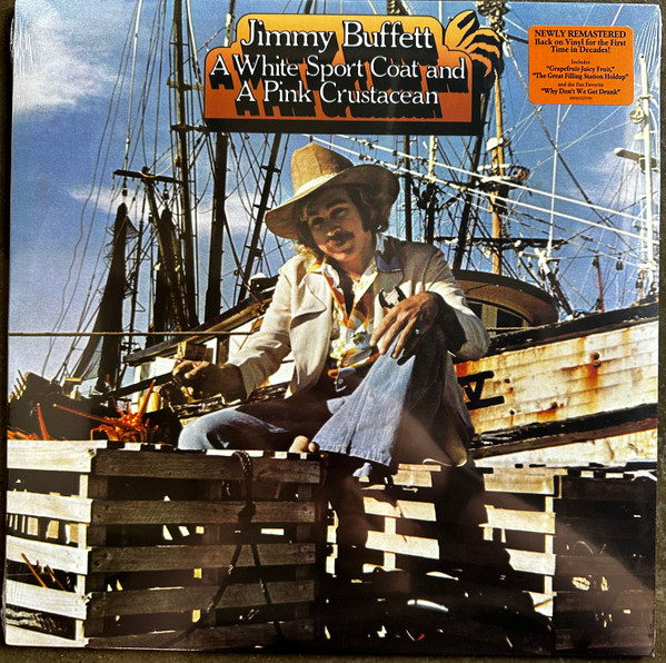 JIMMY BUFFETT — White Sport Coat & A Pink Crustacean