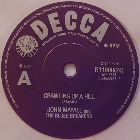 John Mayall & The Bluesbreakers — Crawling Up A Hill / Mr. James