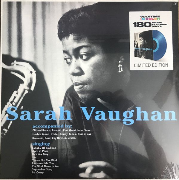 SARAH VAUGHAN — Sarah Vaughan With Clifford Brown (Limited Transparent Blue Vinyl)
