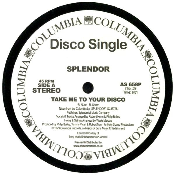 Splendor — Take Me To Your Disco / Special Lady