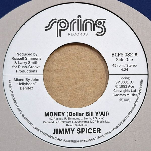 JIMMY SPICER — MONEY (DOLLAR BILL Y‚ÄôALL) / MONEY (DOLLAR BILL Y‚ÄôALL) (INSTRUMENTAL)