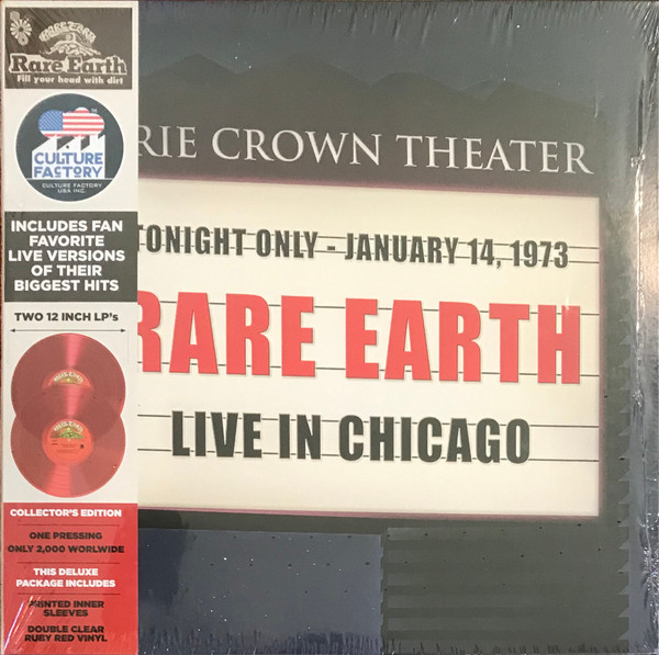 RARE EARTH — Live In Chicago (Red Vinyl)