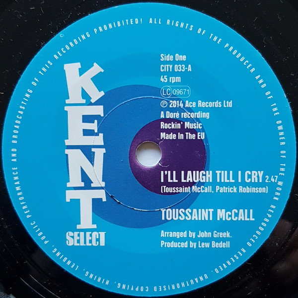 Toussaint McCall/The Natural Sources — I'll Laugh Till I Cry/If There Were No You