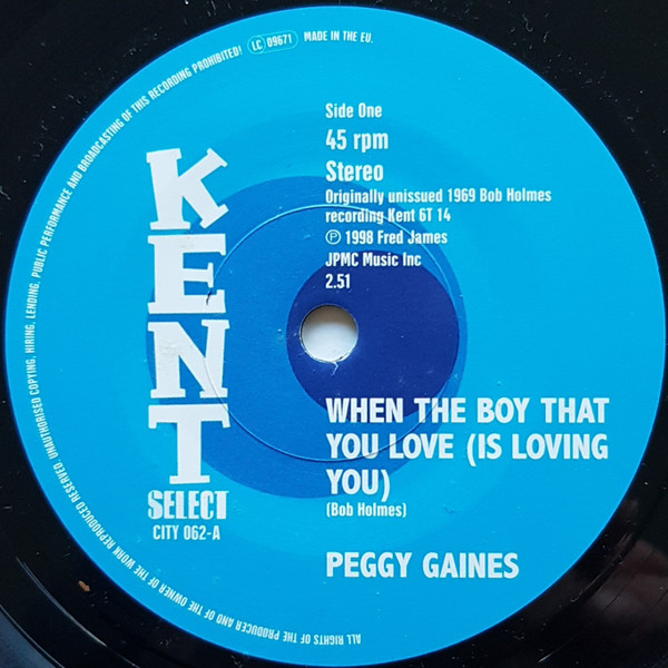 Peggy Gaines — When The Boy That You Love B/W Everybody Knows