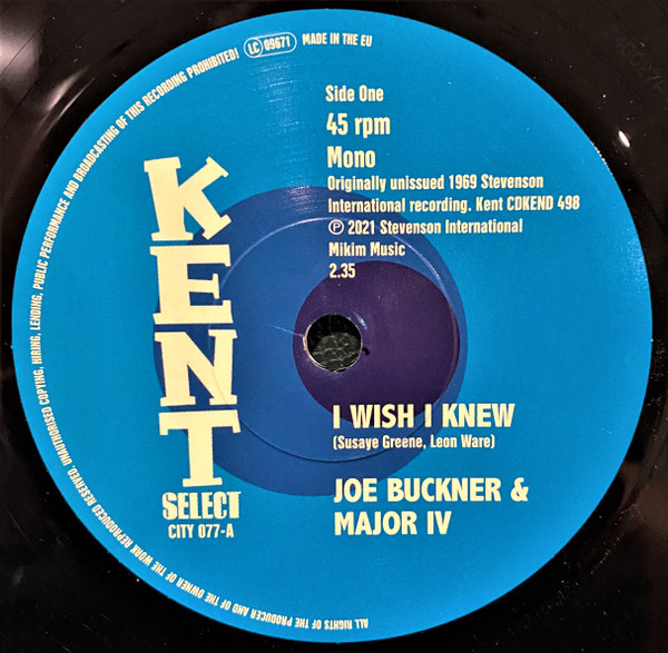 Joe Buckner & Major IV / Hal Frazier — I Wish I Knew / I Stand Blue