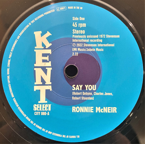 Ronnie McNeir — Say You / I'm Sorry