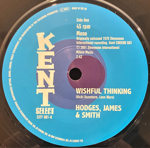 Hodges, James & Smith / Kim Weston — Wishful Thinking / It Takes A Lotta Teardrops