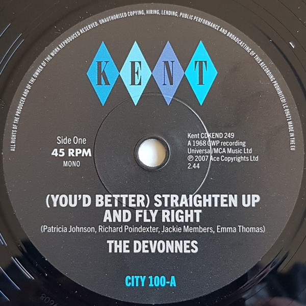 The Devonnes — (You'd Better) Straighten Up And Fly Right / Doin' The Gittin' Up