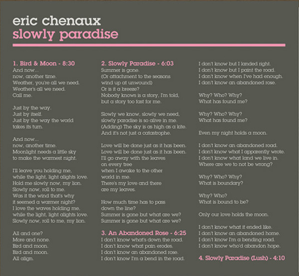 ERIC CHENAUX — SLOWLY PARADISE