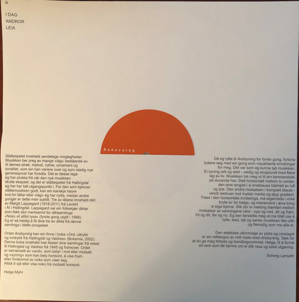 HELGA MYHR — ANDSYNING