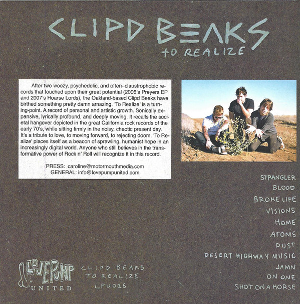 CLIPD BEAKS — TO REALIZE