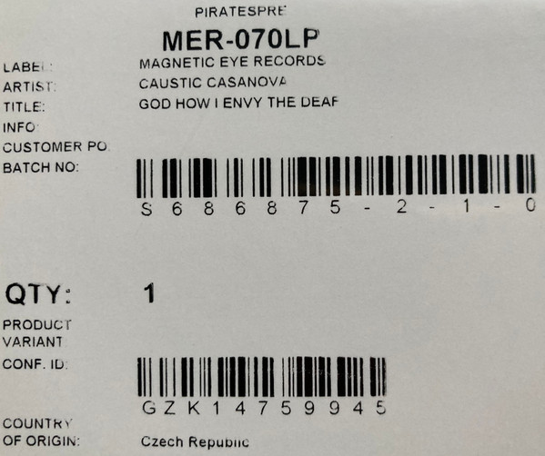 CAUSTIC CASANOVA — God How I Envy The Deaf