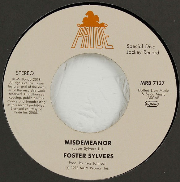 FOSTER SYLVERS / THE SYLVERS — MISDEMEANOR / WHEN IM NEAR YO