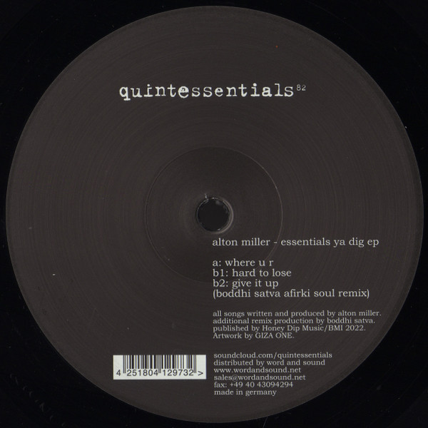 ALTON MILLER — Essentials Ya Dig EP