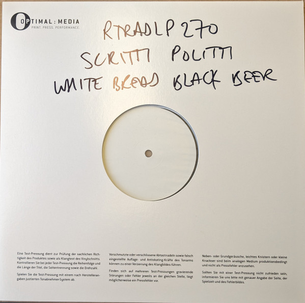 SCRITTI POLITTI — WHITE BREAD BLACK BEER