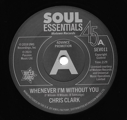 CHRIS CLARK / THE TEMPTATIONS — WHENEVER IM WITHOUT YOU / ALL