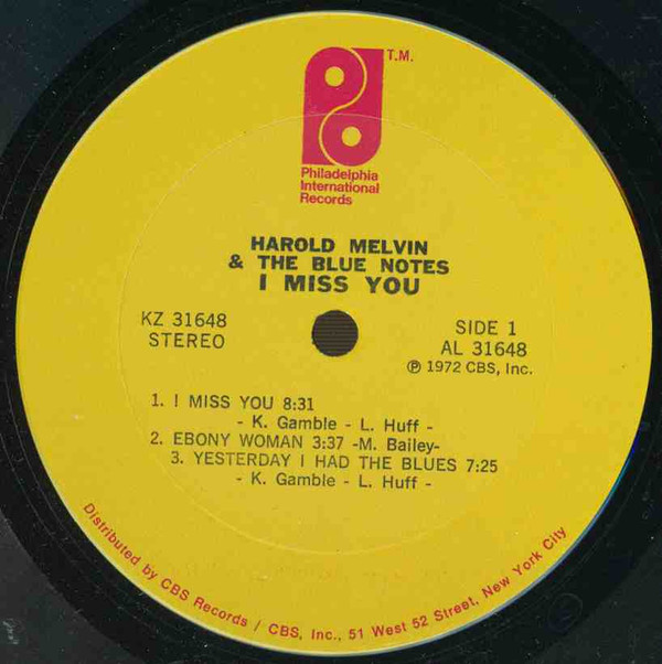 HAROLD MELVIN & THE BLUE NOTES — I Miss You