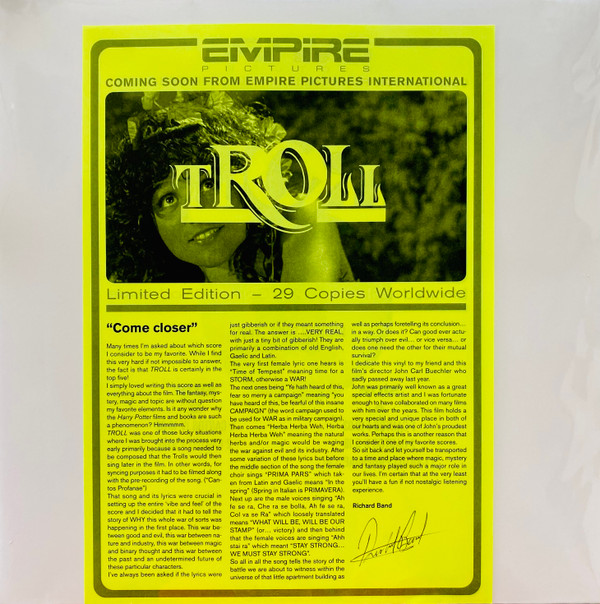 RICHARD BAND — TROLL (ORIGINAL SOUNDTRACK)